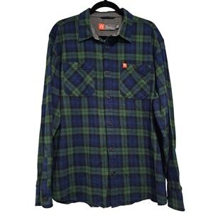 The American Outdoorsman Flannel Shirt Long Sleeve Button Up XXL Blue Green